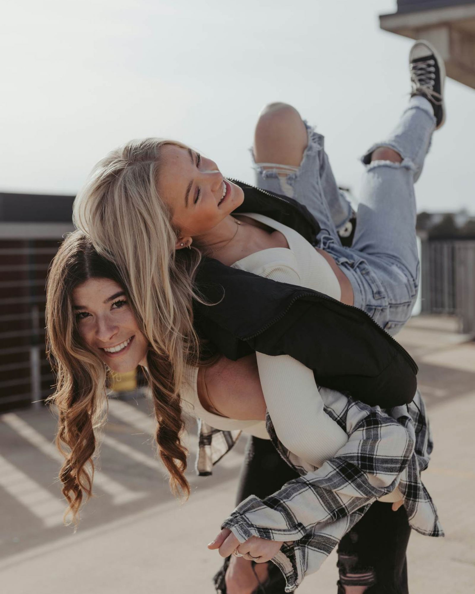 Two students having fun at District Flats Columbia